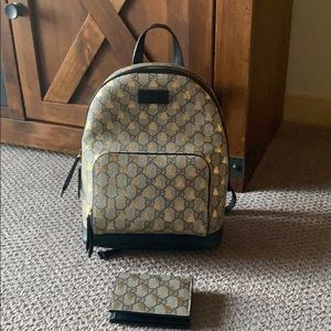 Gucci Bee Backpack with matching wallet!!!
